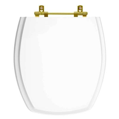 Assento Sanitário Thema Branco Para Vaso Incepa Com Ferragem Dourada