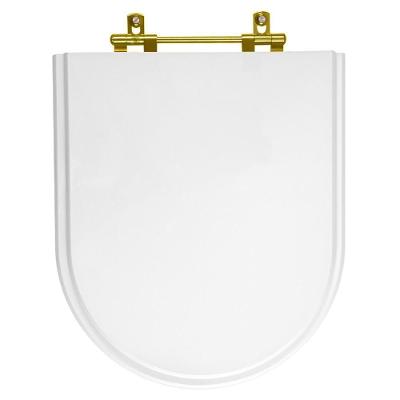 Assento Sanitário Poliester Belle Epoque Branco Com Ferragem Dourada