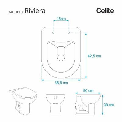 Assento Sanitario Almofadado Riviera Pergamon (bege Claro) Para Vaso Celite