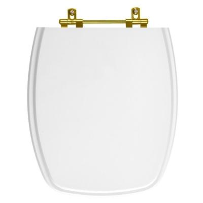 Assento Sanitario Stylus Branco Para Vaso Celite Com Ferragem Dourada
