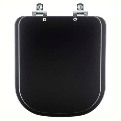 Assento Sanitário Com Fechamento Lento Quadra Preto Fosco Para Vaso Deca