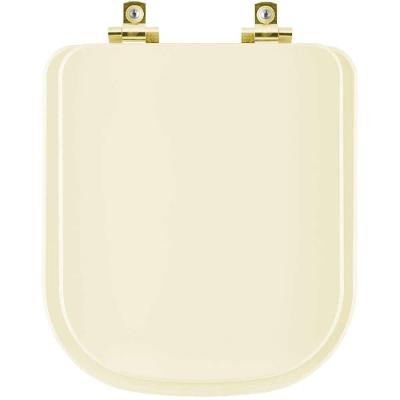 Assento Sanitário Soft Close Misti Palha Para Vaso Icasa Com Ferragem Dourada
