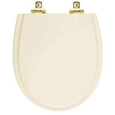 Assento Sanitário Soft Close Polo Marfim Para Vaso Hervy Com Ferragem Dourada