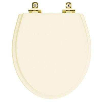 Assento Sanitário Soft Close Windsor Creme Para Vaso Deca Com Ferragem Dourada