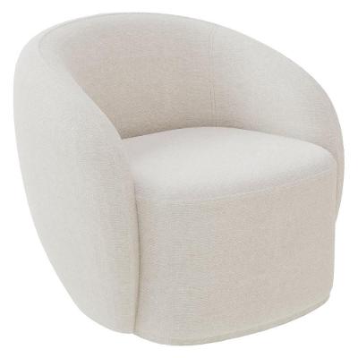 Poltrona Para Sala De Estar Giratória Orgânica Garbin K04 Bouclê Bege - Mpozenato
