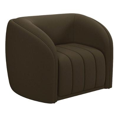 Poltrona Decorativa Para Sala 112cm Meris M22 Veludo Marrom - Mpozenato