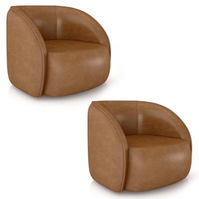 Poltrona Para Sala Orgânica Kit 2 Zion M22 Sintético Caramelo - Mpozenato