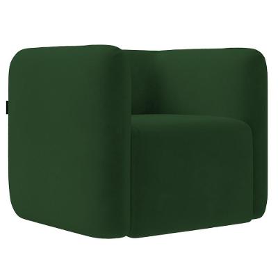 Poltrona Para Sala De Estar Decorativa Quadrada Maggie K04 Veludo Verde - Mpozenato
