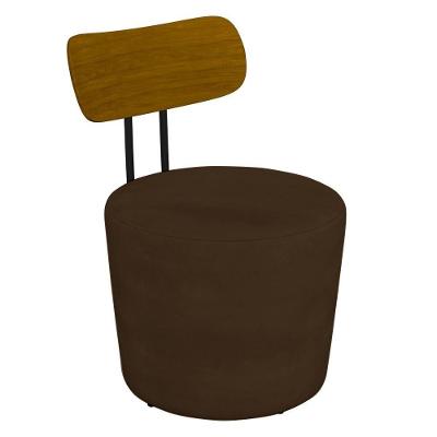 Poltrona Decorativa Para Sala De Estar Redonda 53cm Le Moon M22 Veludo Marrom - Mpozenato