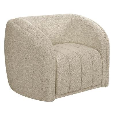 Poltrona Decorativa Para Sala 112cm Meris M22 Boucle Bege - Mpozenato
