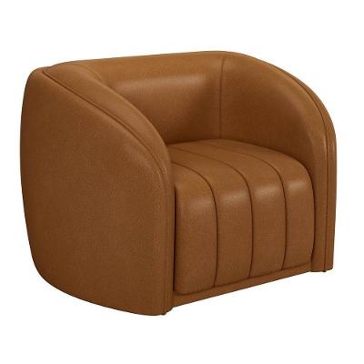 Poltrona Decorativa Para Sala 112cm Meris M22 Sintético Caramelo - Mpozenato