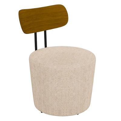 Poltrona Decorativa Para Sala De Estar Redonda 53cm Le Moon M22 Linho Cru - Mpozenato
