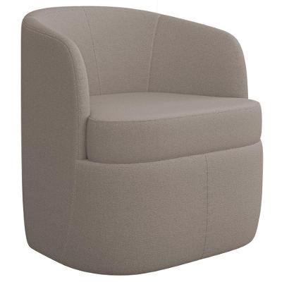 Poltrona Giratória Decorativa Para Sala Dandara K04 Bouclê Bege Escuro - Mpozenato