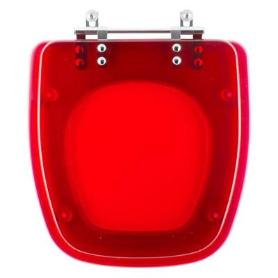 Assento Sanitário Poliester Fit Vermelho Transparente Para Vaso Celite