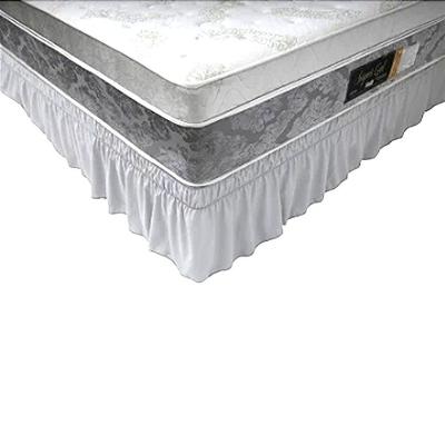 Saia Box Casal Com 2 Elásticos E Babado 138x188x38cm Branco