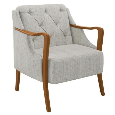 Poltrona Decorativa Para Sala De Estar Capitonê Lapa M22 Linho Cru - Mpozenato