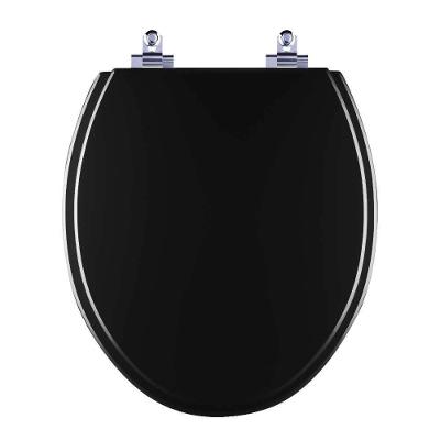 Assento Sanitário Laqueado Soft Close Spot Preto Para Vaso Deca
