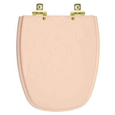 Assento Sanitário Com Fechamento Lento Monte Carlo Rosa Floral Para Vaso Deca Com Ferragem Dourada