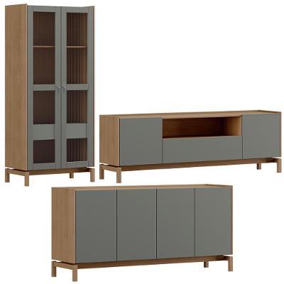 Cristaleira Balcao Buffet E Rack Sala De Estar Oak Ferrolack Milani Store