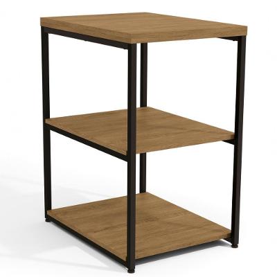 Mesa De Apoio Lateral 76 Cm Mdp Li004 Freijo Preto Fosco Kpb