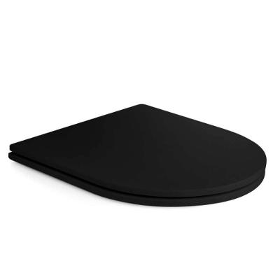 Assento Sanitário Poliéster Luxo Carrara Preto Fosco Para Vaso Deca Com Ferragem Dourada