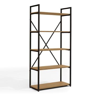 Estante Alta 5 Prateleiras 152x72 Cm Li006 Freijo Preto Fosco