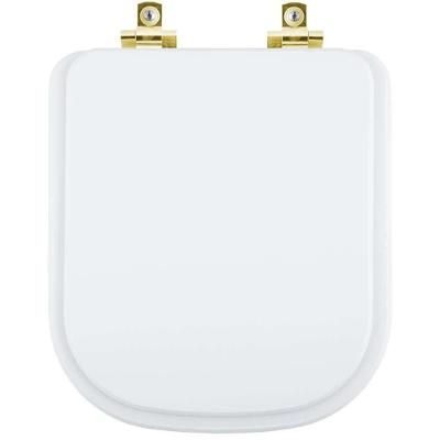 Assento Sanitário Soft Close Misti Branco Para Vaso Icasa Com Ferragem Dourada