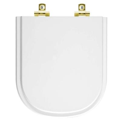 Assento Sanitário Soft Close Etna Branco Para Vaso Icasa Com Ferragem Dourada