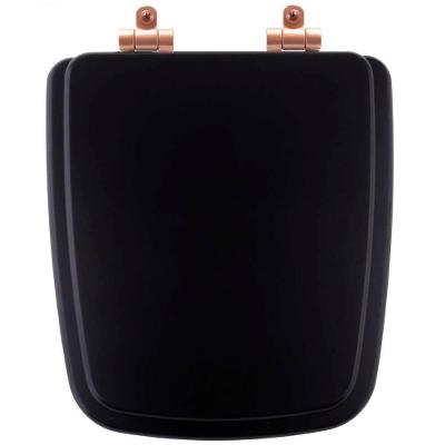Tampa De Vaso Poliéster Com Fechamento Lento Boss Matte Black (preto Fosco) Para Louça Incepa Com Ferragem Rose Gold