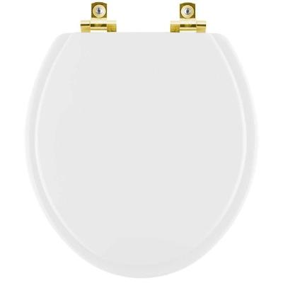 Assento Sanitário Soft Close Diamantina Branco Para Vaso Icasa Com Ferragem Dourada