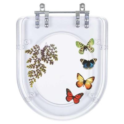 Tampa De Vaso Poliéster Decorada Borboleta Luna Transparente Para Louça Icasa
