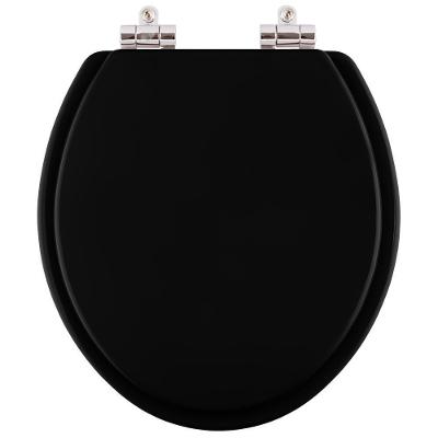 Tampa De Vaso Poliester Com Amortecedor Iris Preto Para Bacia Mari