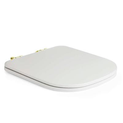 Assento Poliester Soft Close Antimicrobiano Unic Branco Para Vaso Deca Com Ferragem Dourada