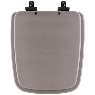 Assento Sanitário Mdf Soft Close Boss Stone (cinza Fosco) Para Vaso Incepa Com Ferragem Preta