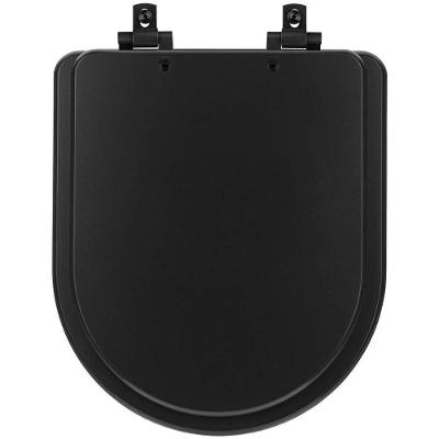 Assento Sanitário Mdf Soft Close Link-lk Preto Fosco Para Vaso Deca Com Ferragem Preta