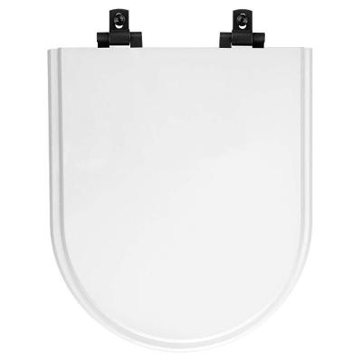 Assento Sanitário Mdf Soft Close Carrara Branco Para Vaso Deca Com Ferragem Preta