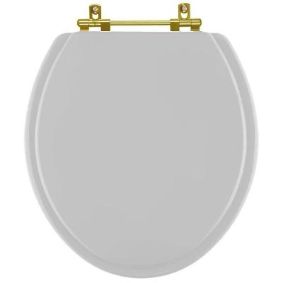 Assento Sanitário Convencional Oval Sterling Silver Para Vaso Ideal Standard Com Ferragem Dourada