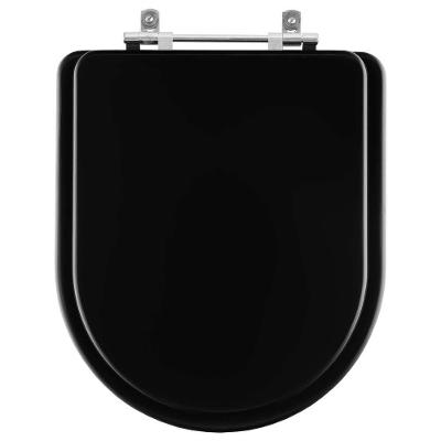 Assento Sanitário Poliester Duomo Plus ébano (preto) Para Vaso Deca