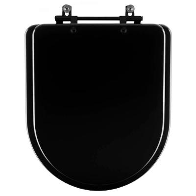 Assento Sanitário Carrara Preto Para Bacia Deca 6lpf Com Ferragem Preta