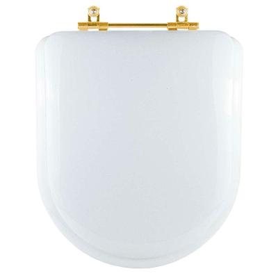 Assento Sanitário Almofadado Carrara Branco Para Vaso Deca Com Ferragem Dourada
