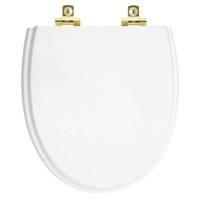 Assento Sanitário Soft Close Eros Branco Para Vaso Incepa Com Ferragem Dourada