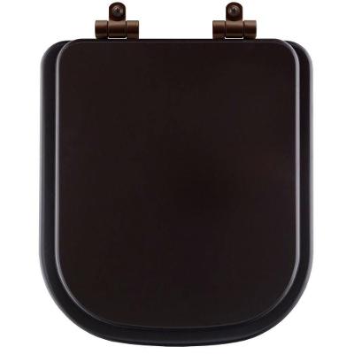 Assento Sanitário Poliéster Soft Close Piano Marrom Fosco Para Vaso Deca Com Ferragem Marrom