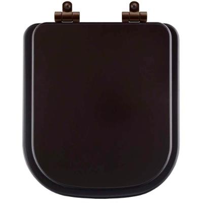 Assento Sanitário Poliéster Soft Close Quadra Marrom Fosco Para Vaso Deca Com Ferragem Marrom