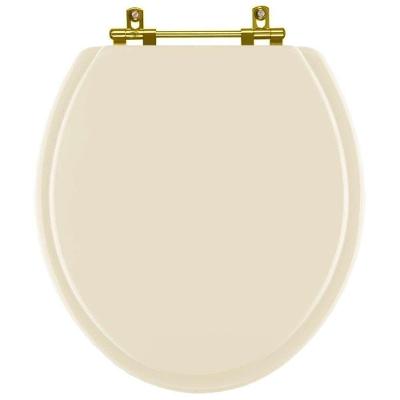 Assento Sanitário Convencional Oval Bone Para Vaso Ideal Standard Com Ferragem Dourada