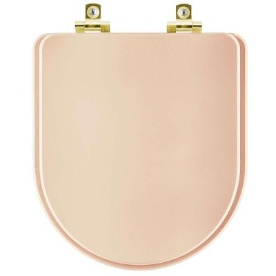 Assento Sanitário Com Fechamento Lento Carrara Rosa Floral Para Vaso Deca Com Ferragem Dourada