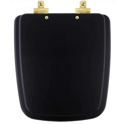 Tampa De Vaso Com Fechamento Lento Boss Matte Black (preto Fosco) Para Louça Incepa Com Ferragem Dourada
