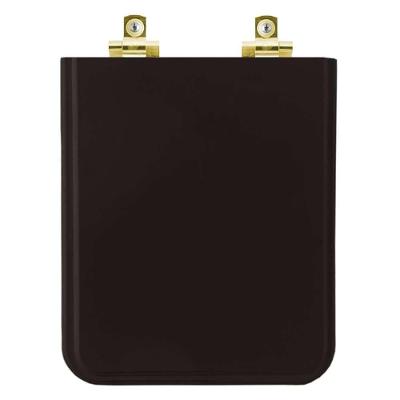 Assento Sanitário Soft Close Square Preto Para Vaso Incepa Com Ferragem Dourada