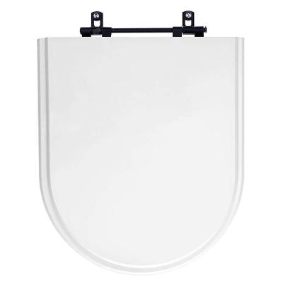 Tampa De Vaso Poliester Carrara Preto (ebano) Para Vaso Deca Com Ferragem Preta
