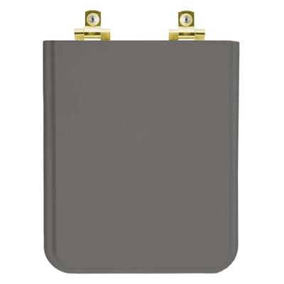 Assento Sanitário Soft Close Square Cinza Ambar Para Vaso Incepa Com Ferragem Dourada