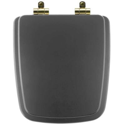 Assento Sanitário Poliéster Soft Close Boss Onix (preto Fosco) Para Vaso Incepa Com Ferragem Dourada